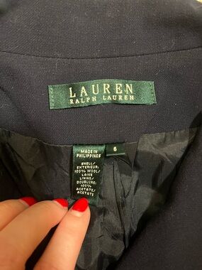 Lauren Ralph Lauren Navy Wool Blazer